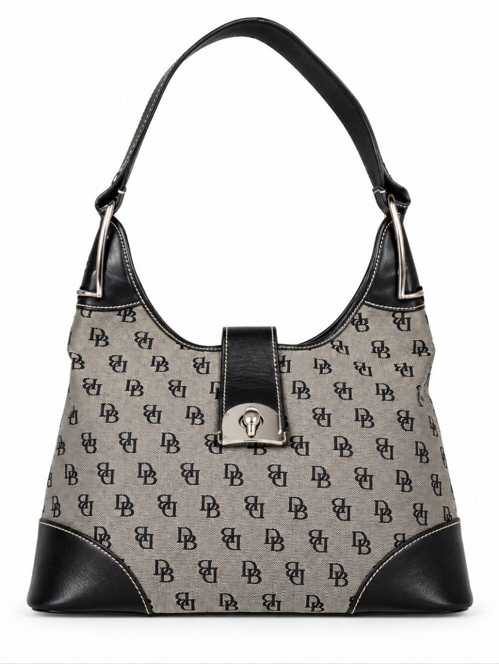 EUC Vintage Dooney & Bourke Black Monogram Hobo shoulder bag authentic purse